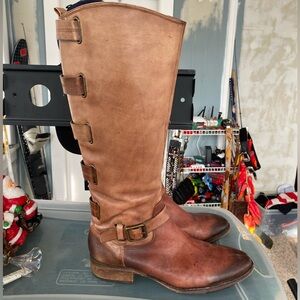 Arturo Chiang Woman’s Tall Leather Riding Western Boots Brown sz 10 M